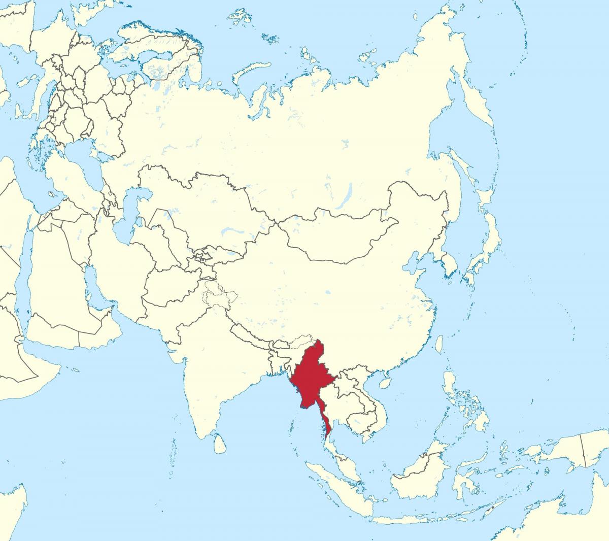 карта на света, Бирма на Мианмар 