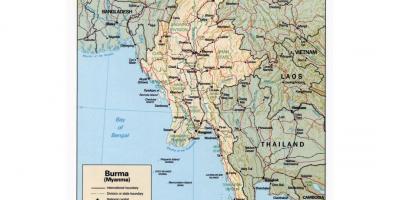 Карта на Мианмар с градовете