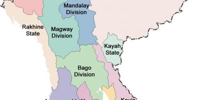 Карта на Мианмар и на държавата