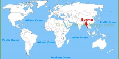 Местоположение на Бирма на картата