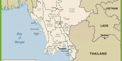 Политически Бирма картата